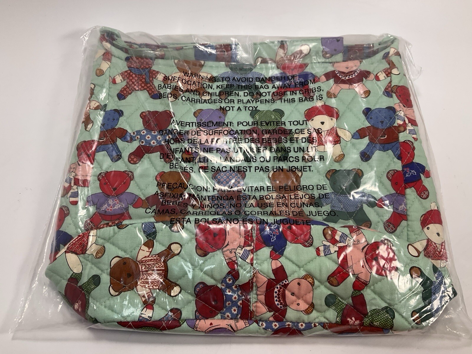 NWT Vera Bradley Essential XL Crossbody Toasty Teddies Bears