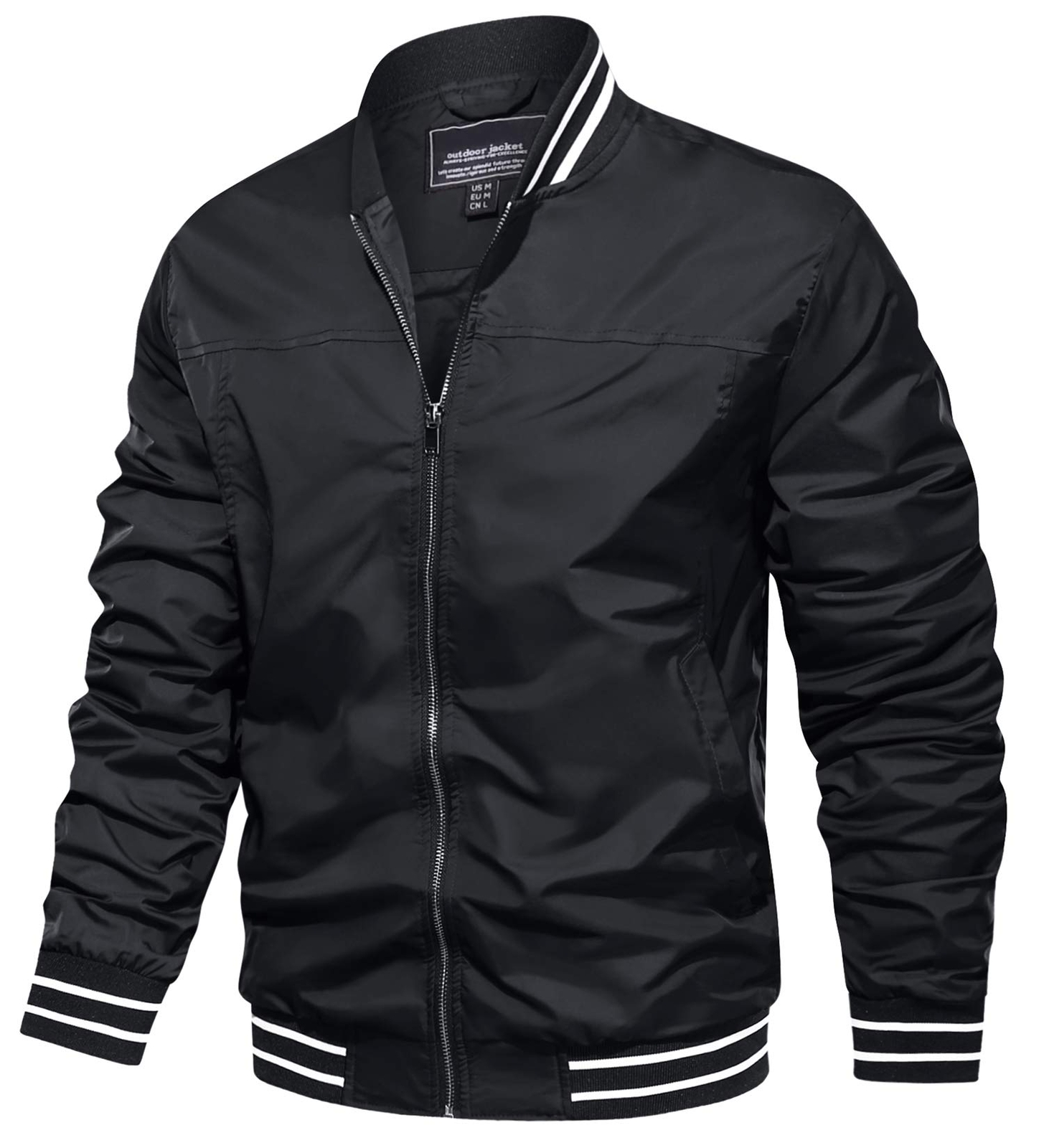 Full Zip Bomber Jackets Men’s Casual Military Jacket Pilot Flying Coats Outwear