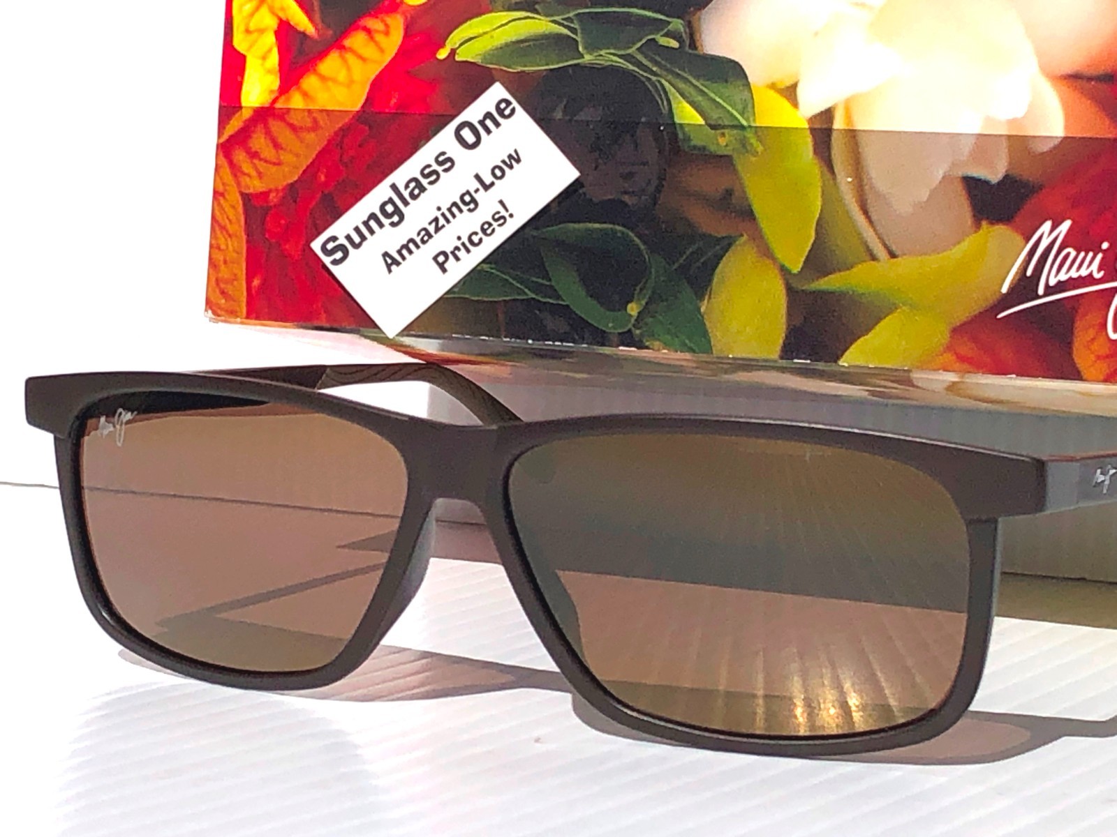 NEW Maui Jim PULAMA Matte Brown POLARIZED ST Bronze GLASS Sunglass H618-01