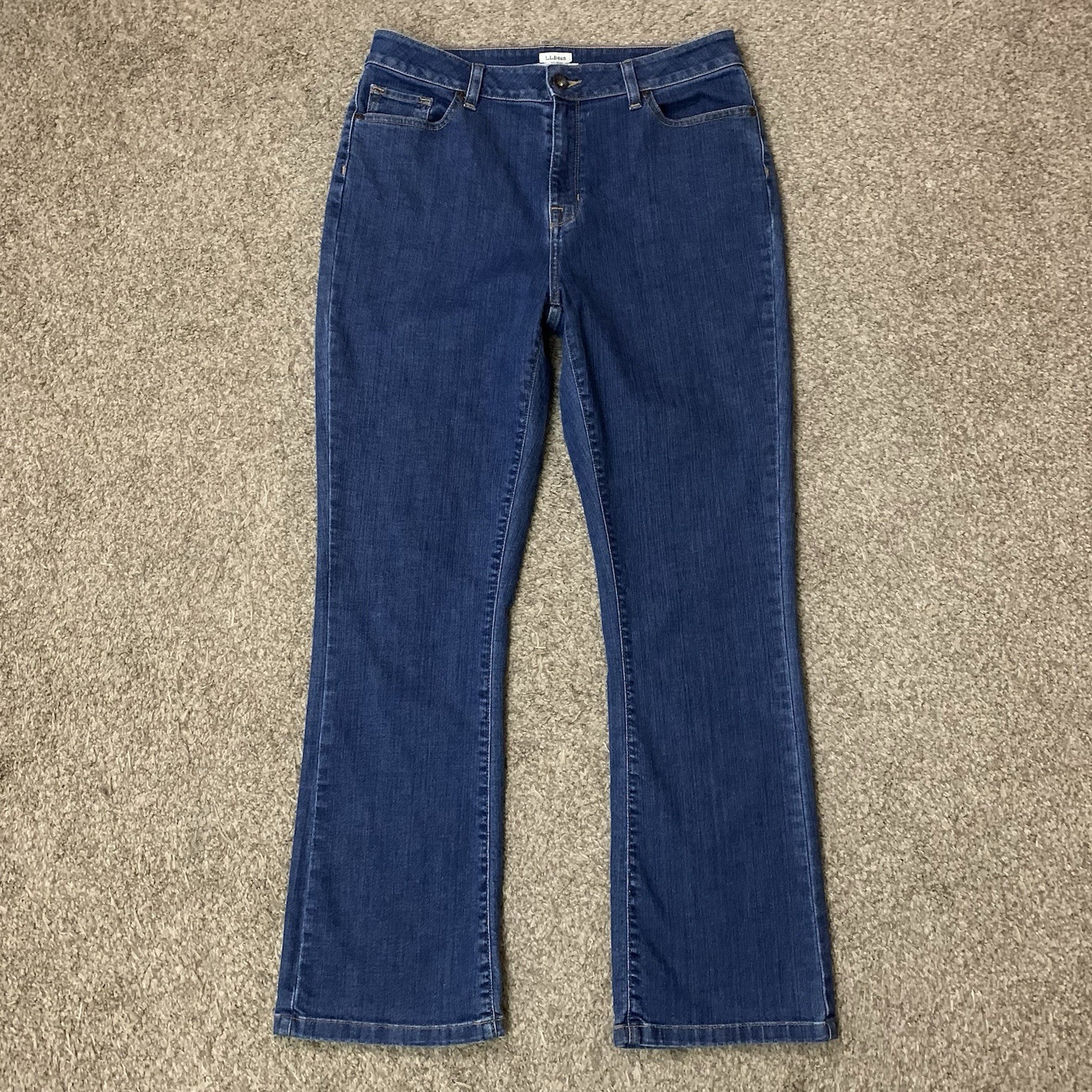 LL Bean Jeans Womens 12 Reg Dark Wash Classic Fit Boot Cut Leg High Rise Stretch