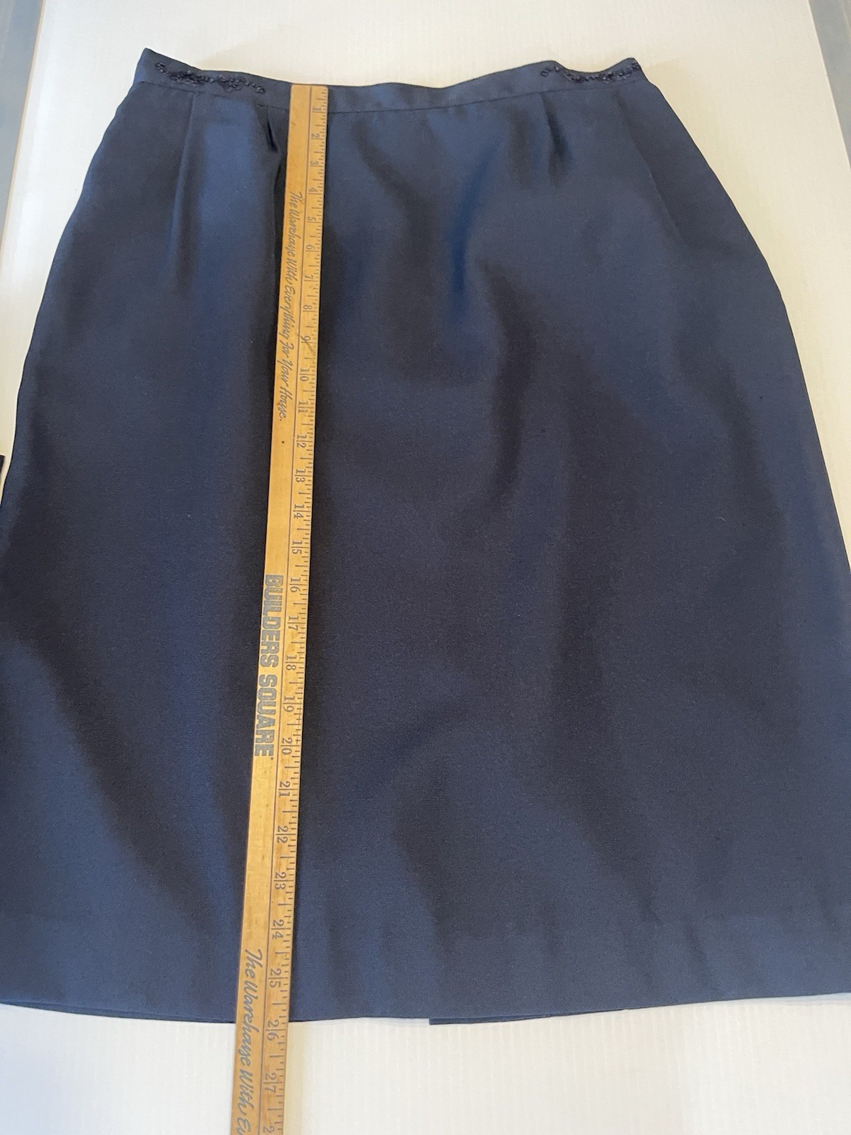 Morgan Miller Navy Blue Black Beaded Detail Skirt Suit Set Special Size 16