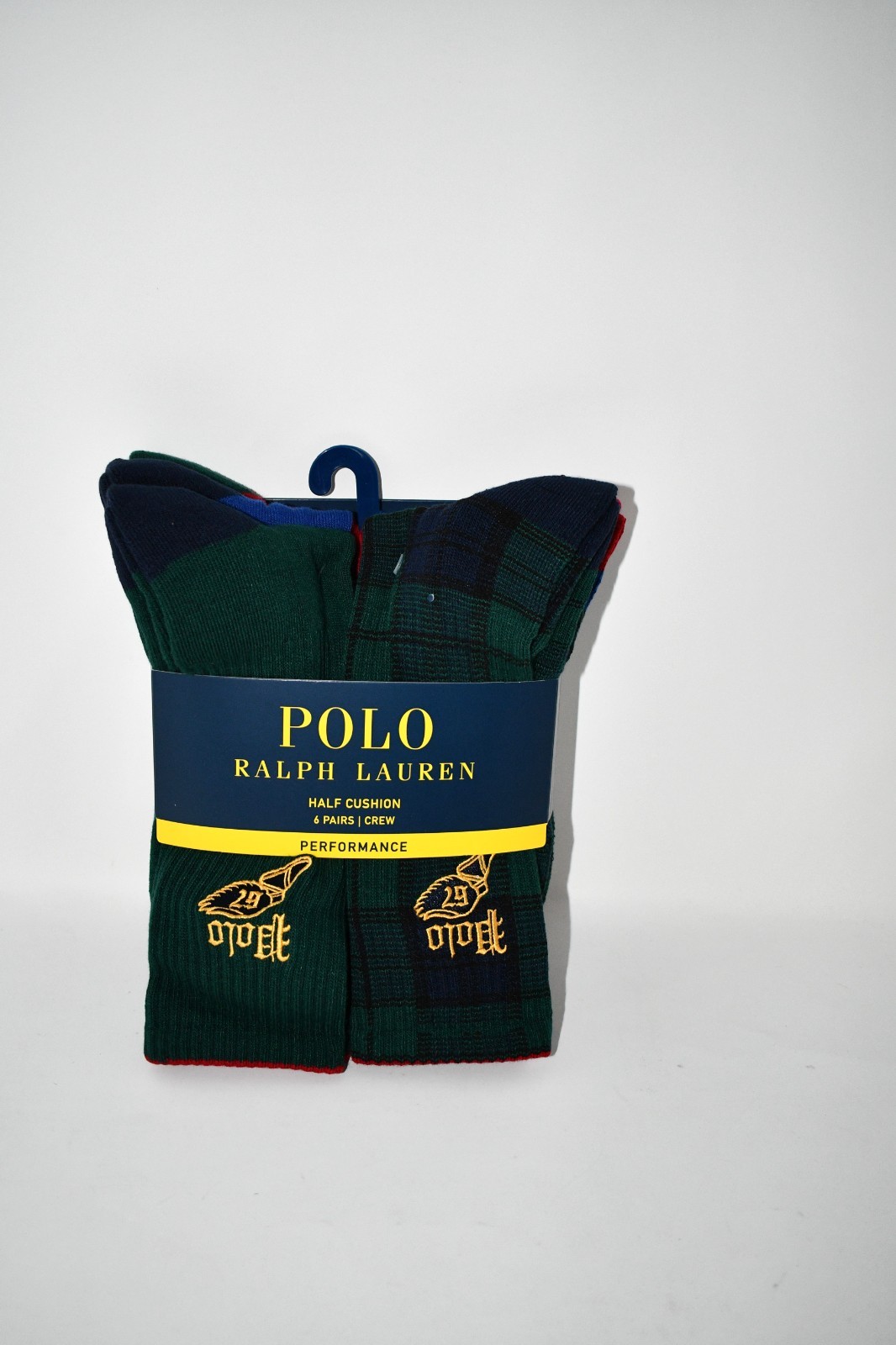 Polo Ralph Lauren Embroidered Pony/Varsity Winged Dress Socks 6-Pack #821593PK3