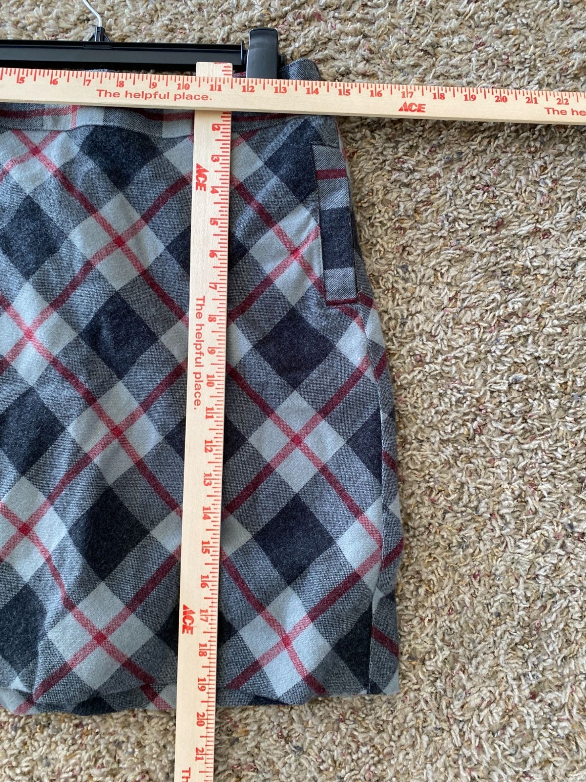 Merona Womens Gray Plaid Acrylic Blend Mini Skirt 2 Acrylic Blend Fully Lined