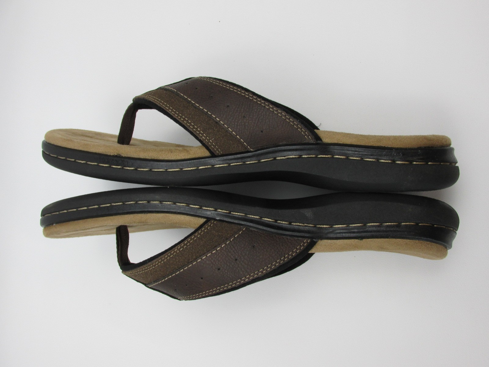 Dockers Laguna Casual Thong Sandals Brown Memory Foam Fusion Footbed Men’s 13