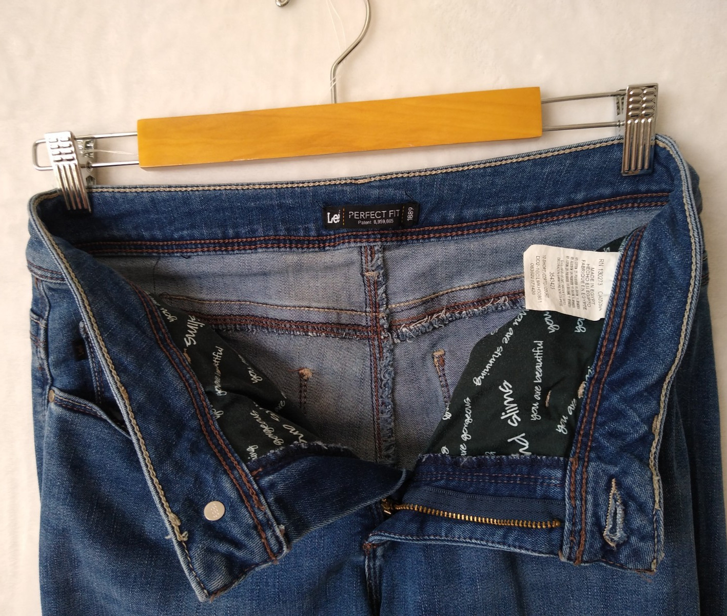 Lee Jeans Womens 10 Short Blue Denim Straight Leg Perfect Fit Mid Rise Stretch