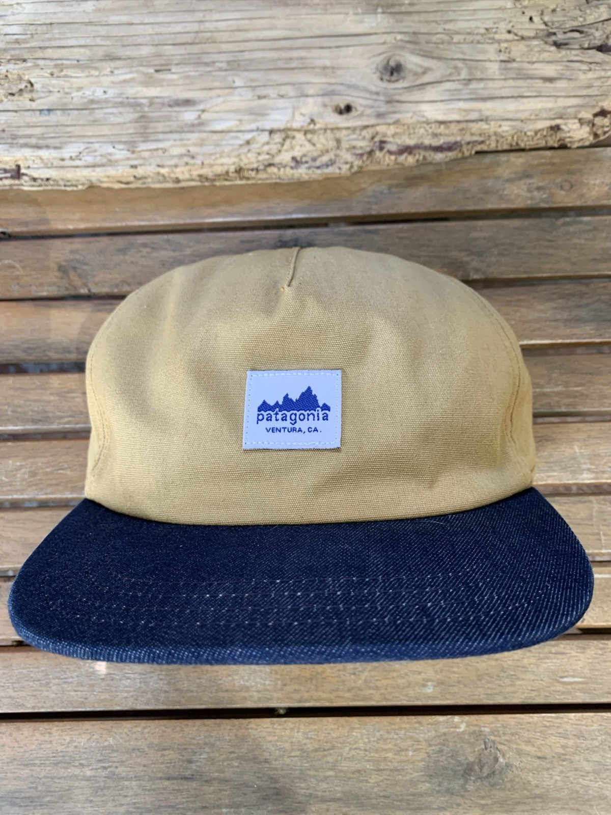 Patagonia Beige & Blue Ranger Cap Snapback Hat Cap One Size Adjustable NetPlus