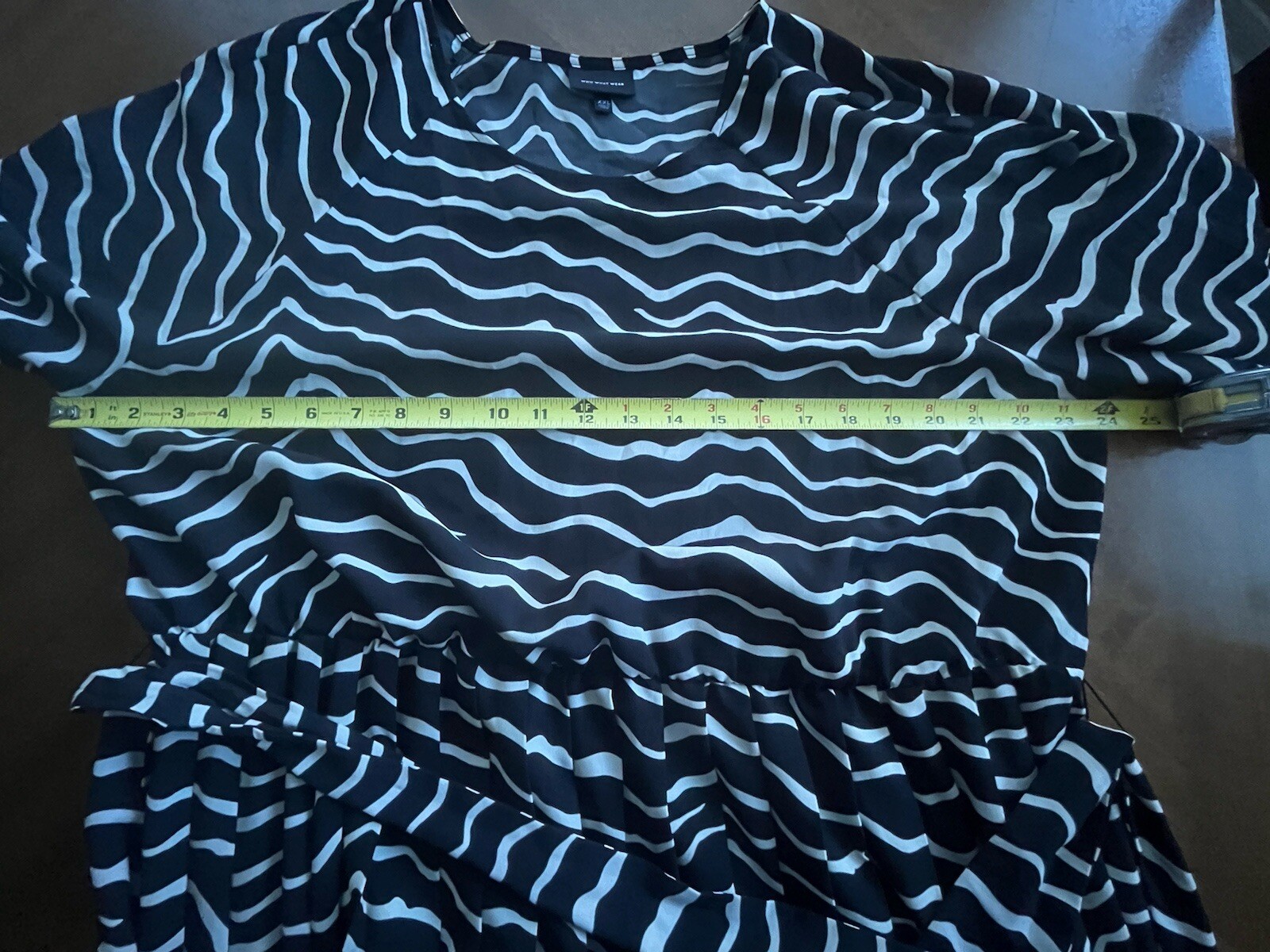Who What Wear Plus Size XXL (18) Animal Print Midi Dress Black & White Bust 48”
