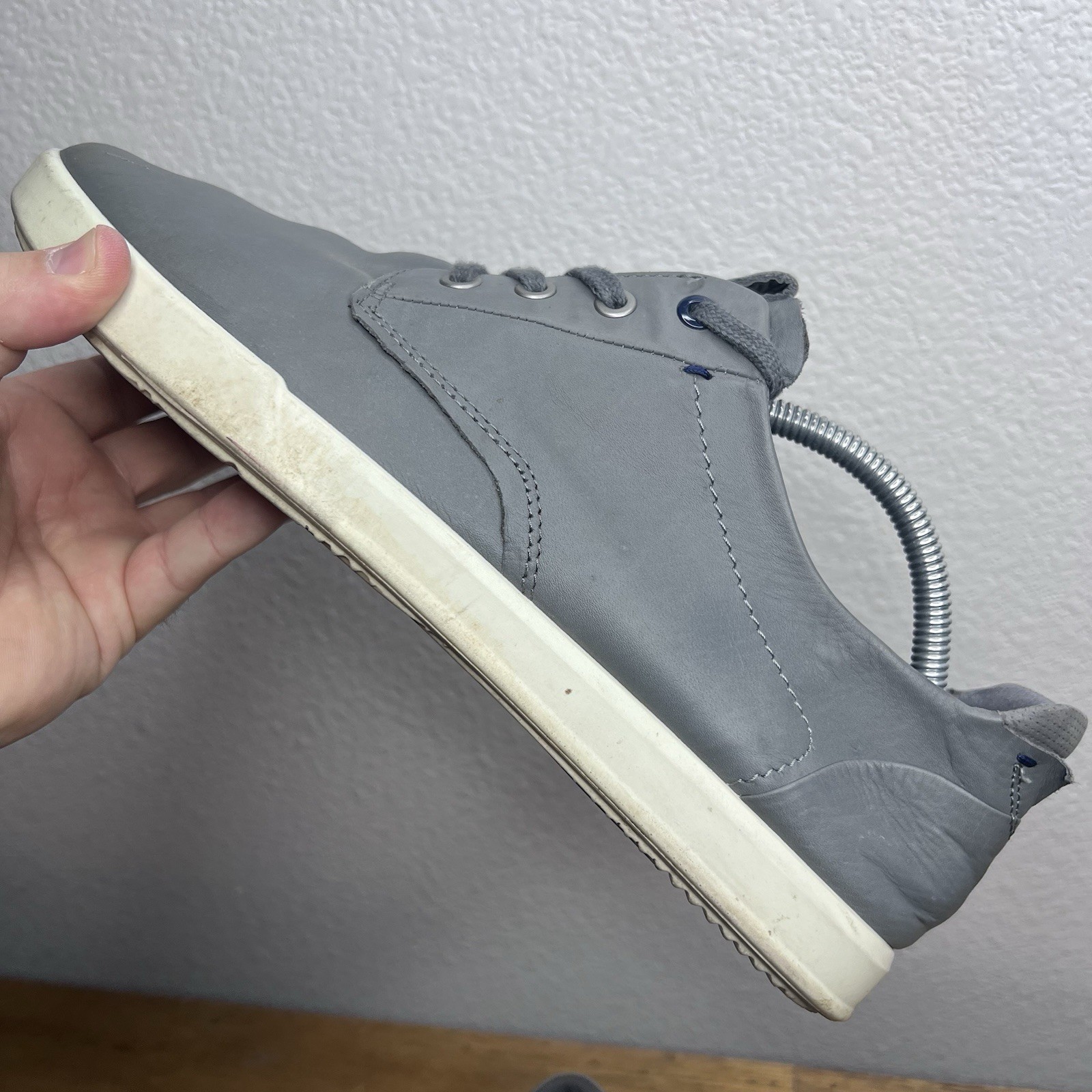 Ecco Shoes Mens 9 Collin 2.0 CVO Gray Leather Lace Up Sneakers