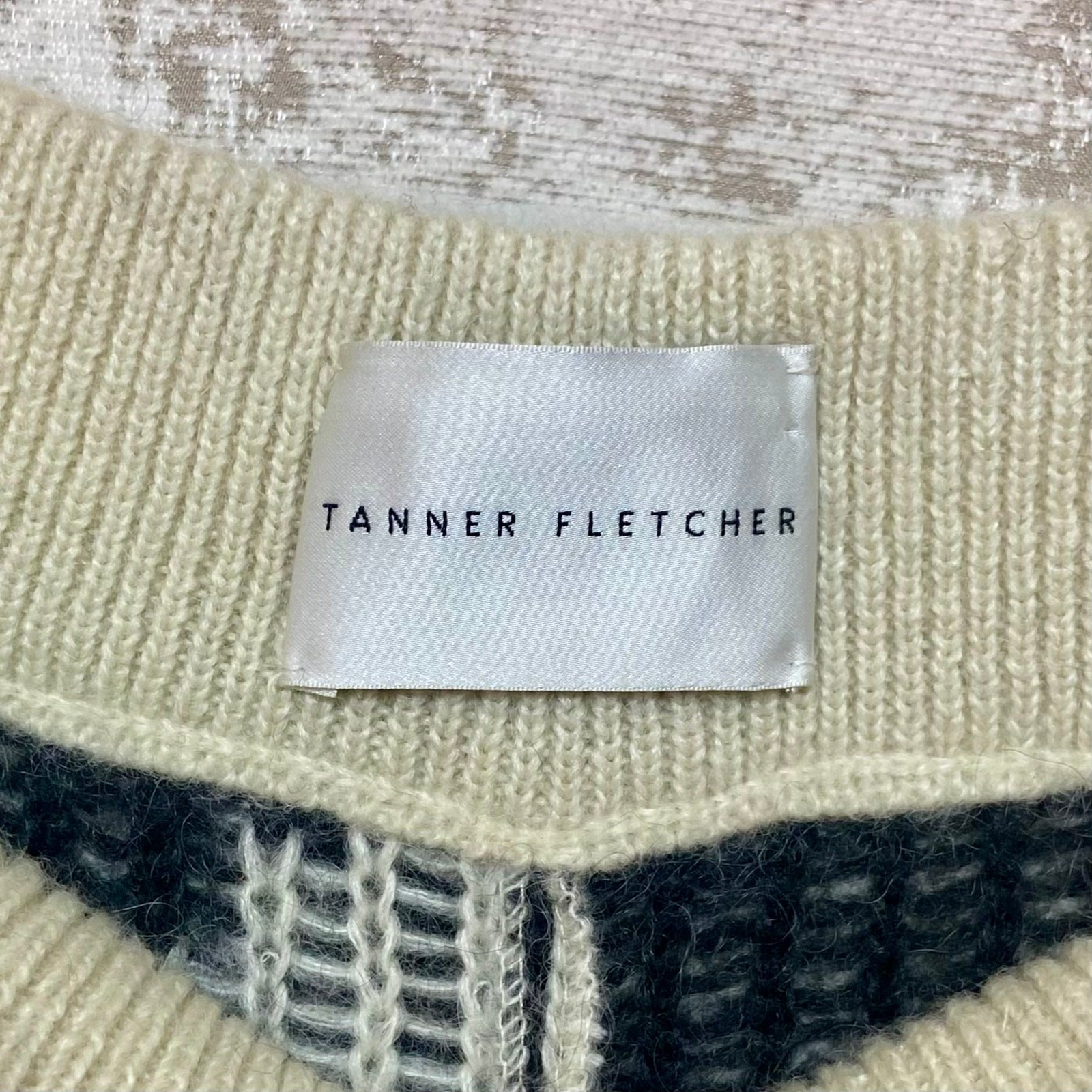 Tanner Fletcher AW23 Knit Wide Leg Striped Trousers in Black & Cream