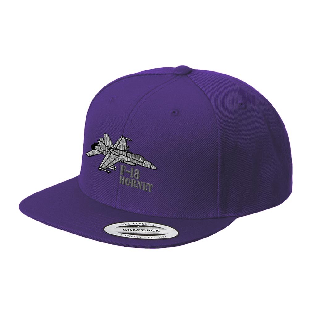 F-18 Hornet Aircraft Name Embroidered Flat Visor Snapback Hat
