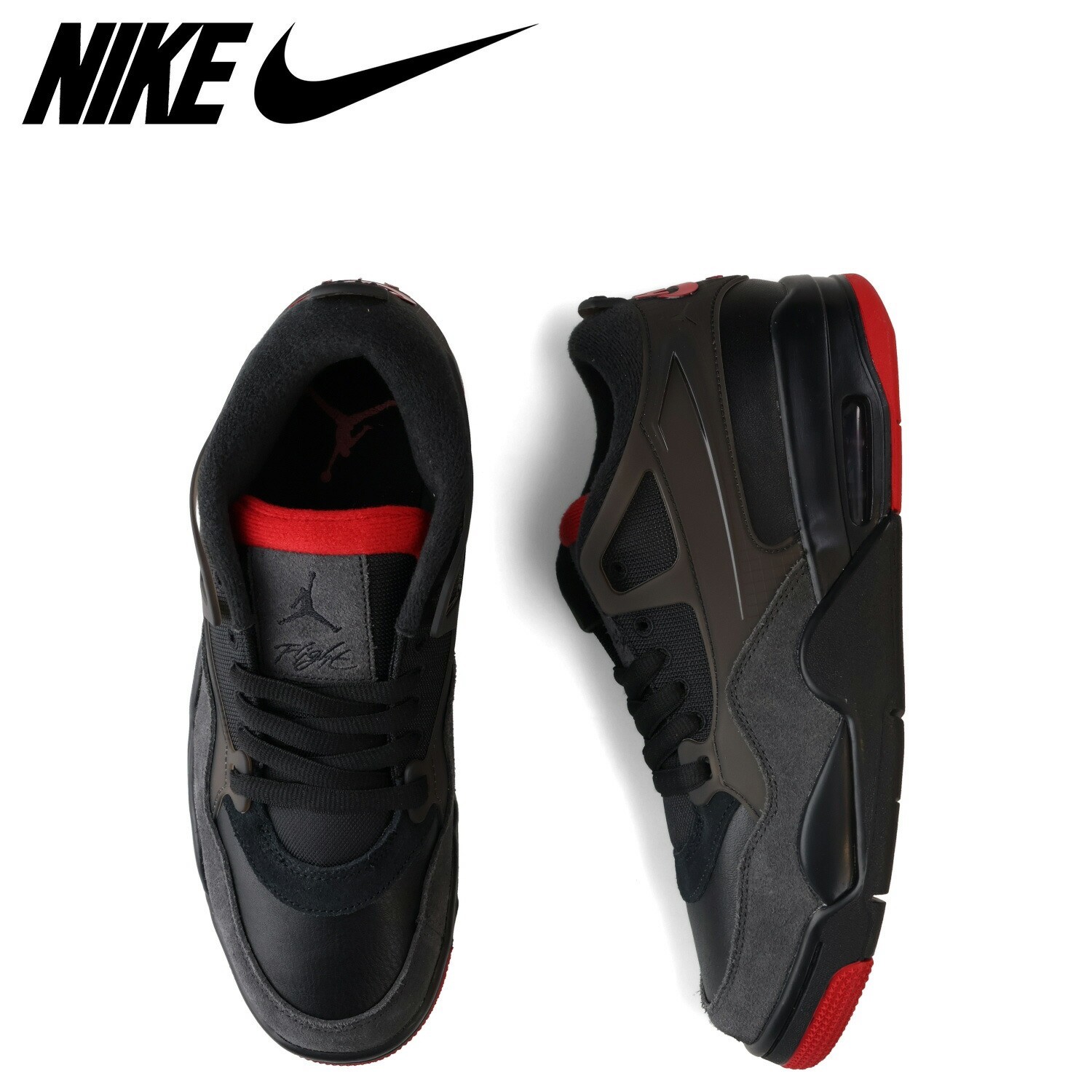Nike Men’s Air Jordan 4 RM Bred Retro Black Red Sneakers FQ7939-060