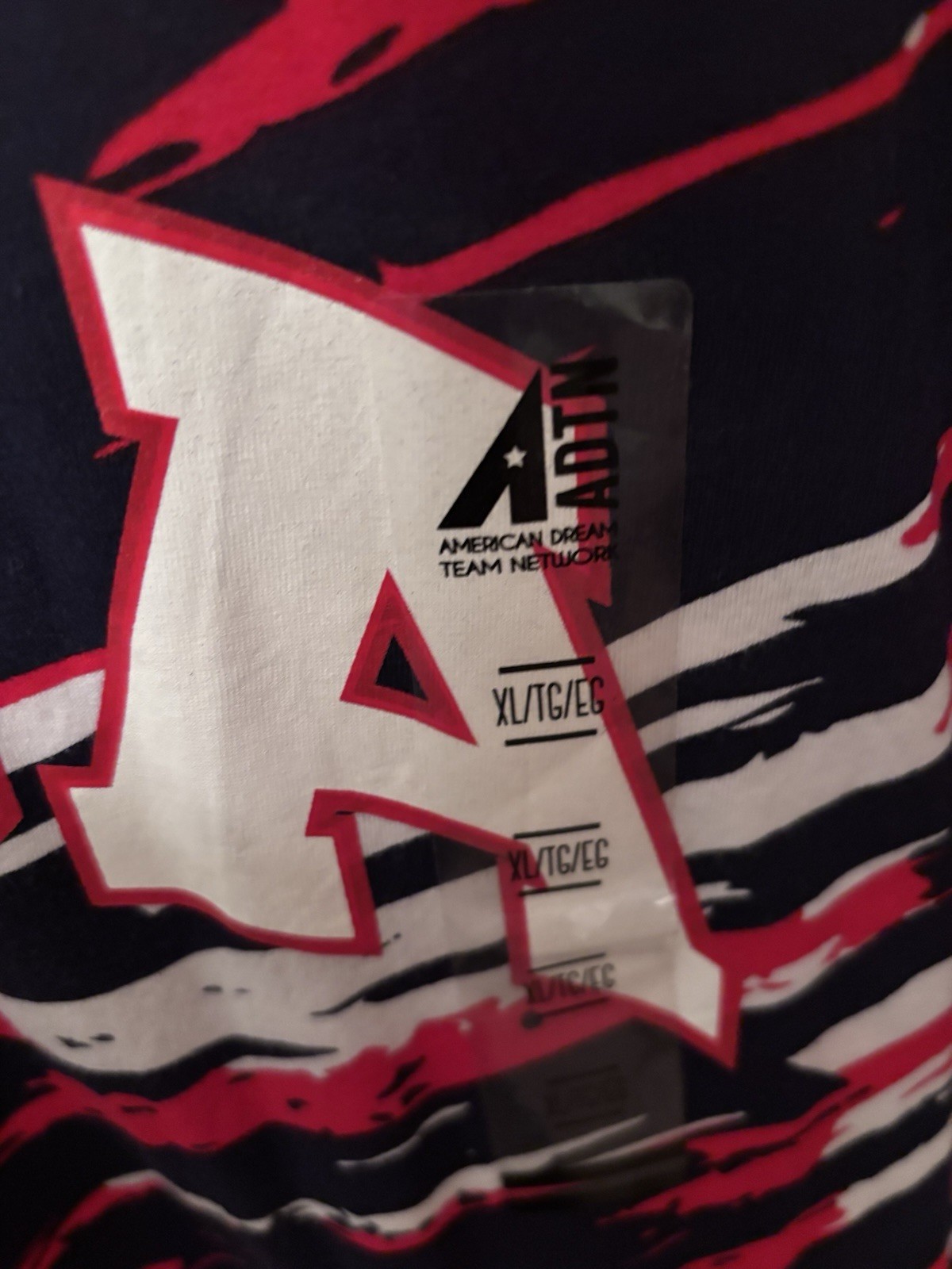 ADTN American Dream Team Network Men’s Size XL USA T-Shirt Red White Blue NWT