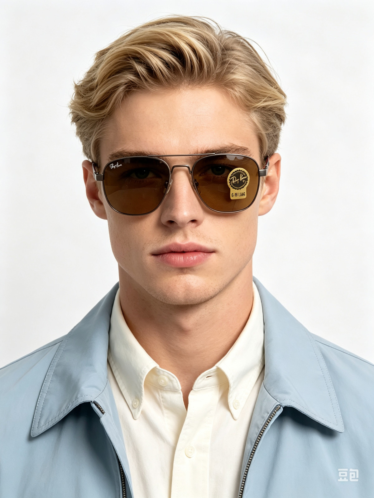 Ray-Ban RB3669 Gunmetal Square Sunglasses 57-20-145 G15 Amber Brown Lens