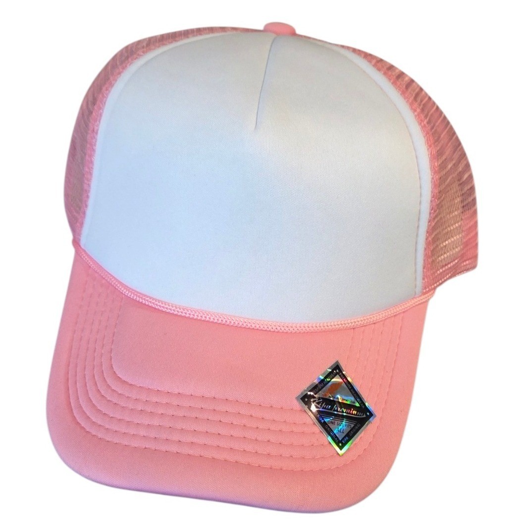 Kipa Premiums Pink White Trucker Blank Hat Lot of 12 Mesh Snapback Foam Cap OSFA