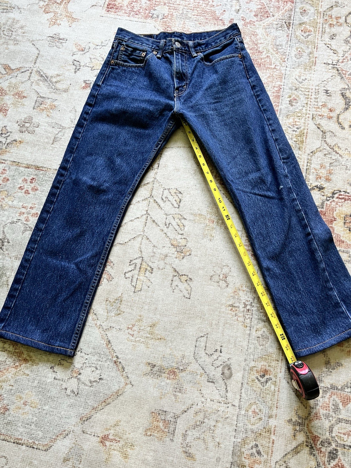 Levi’s 505 Series Men’s Blue Denim Straight Fit Mid Rise Jeans Dark Wash 30×26