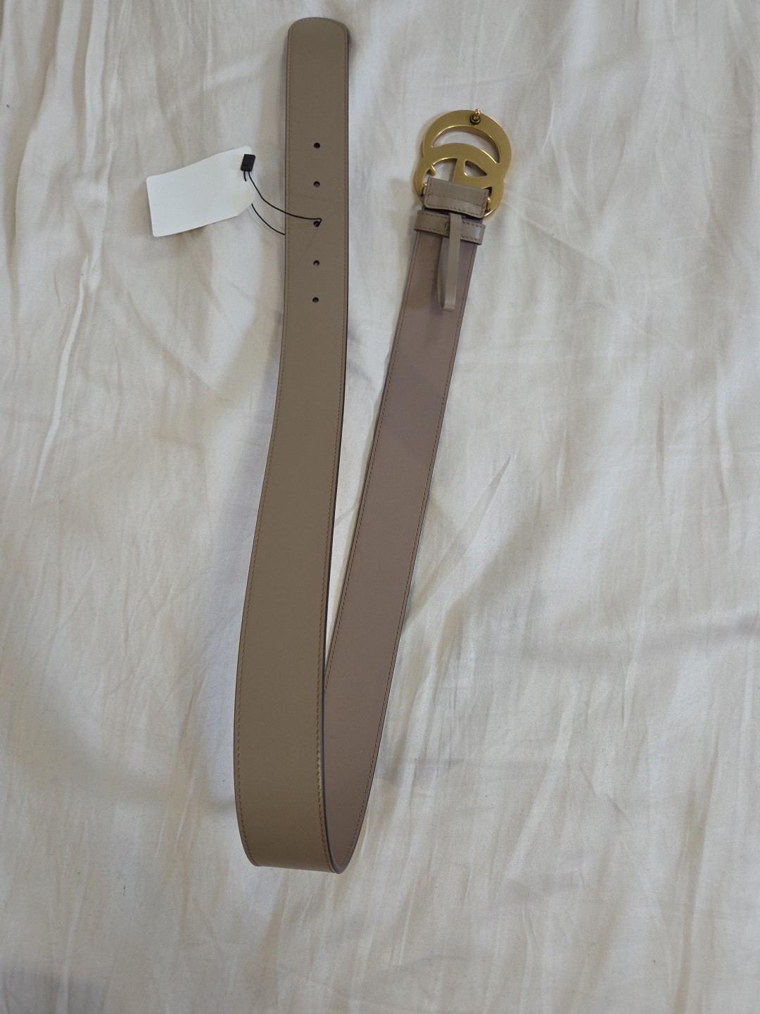 Authentic Gucci Pink Taupe Leather Belt, Women Size 30-32 IT 90CM