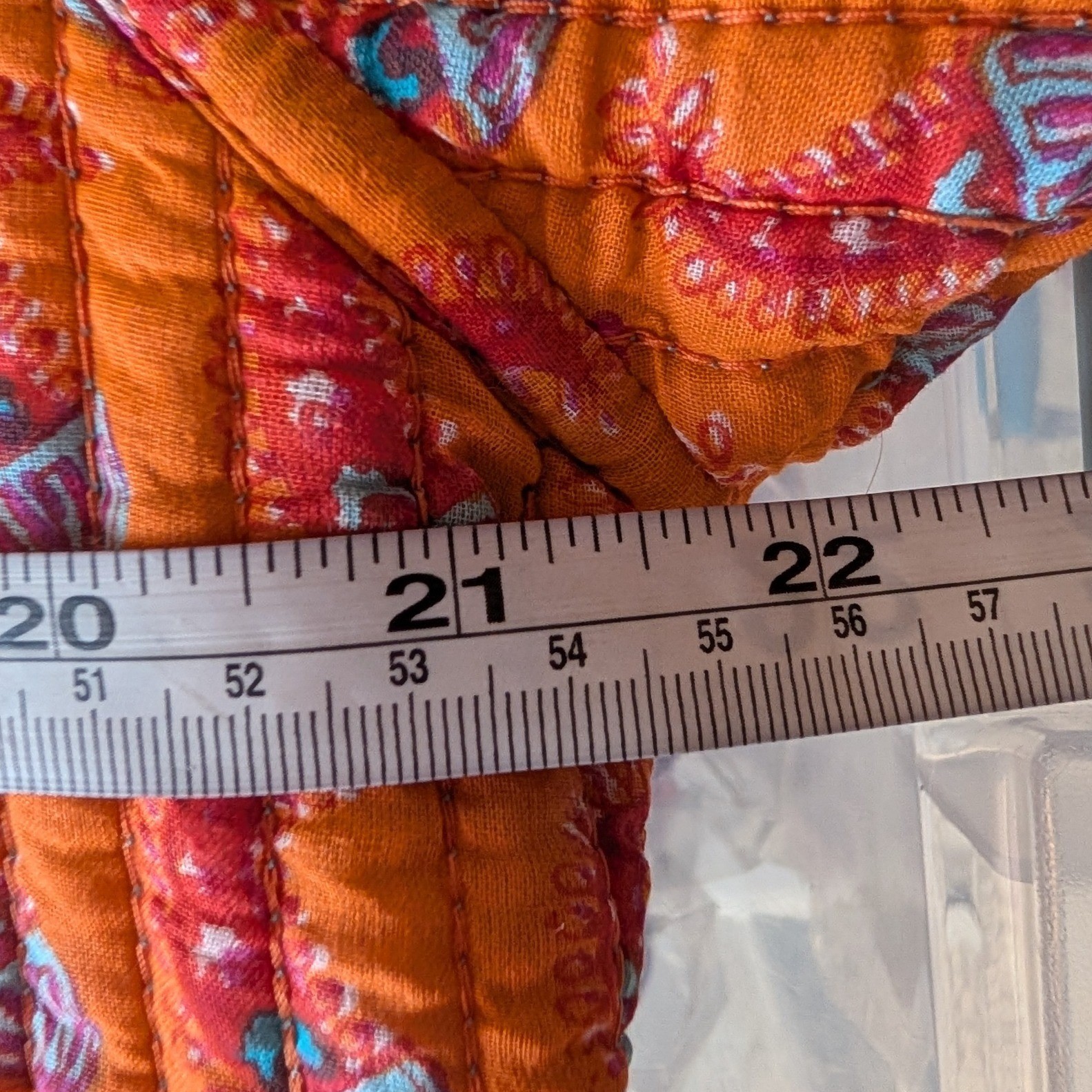 Reversible Quilted Jacket Wmns M Blue Orange Paisley Floral Boho Cottage Artisan