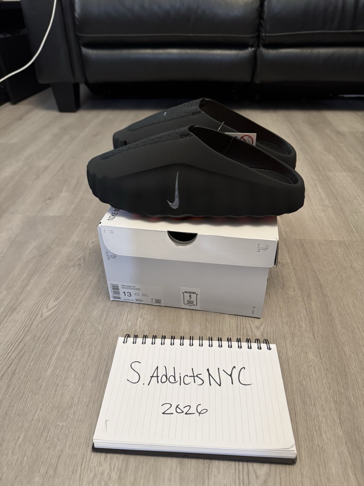 Nike Mind 001 Slide ‘Black Chrome’ (HQ4307-001) Size 13