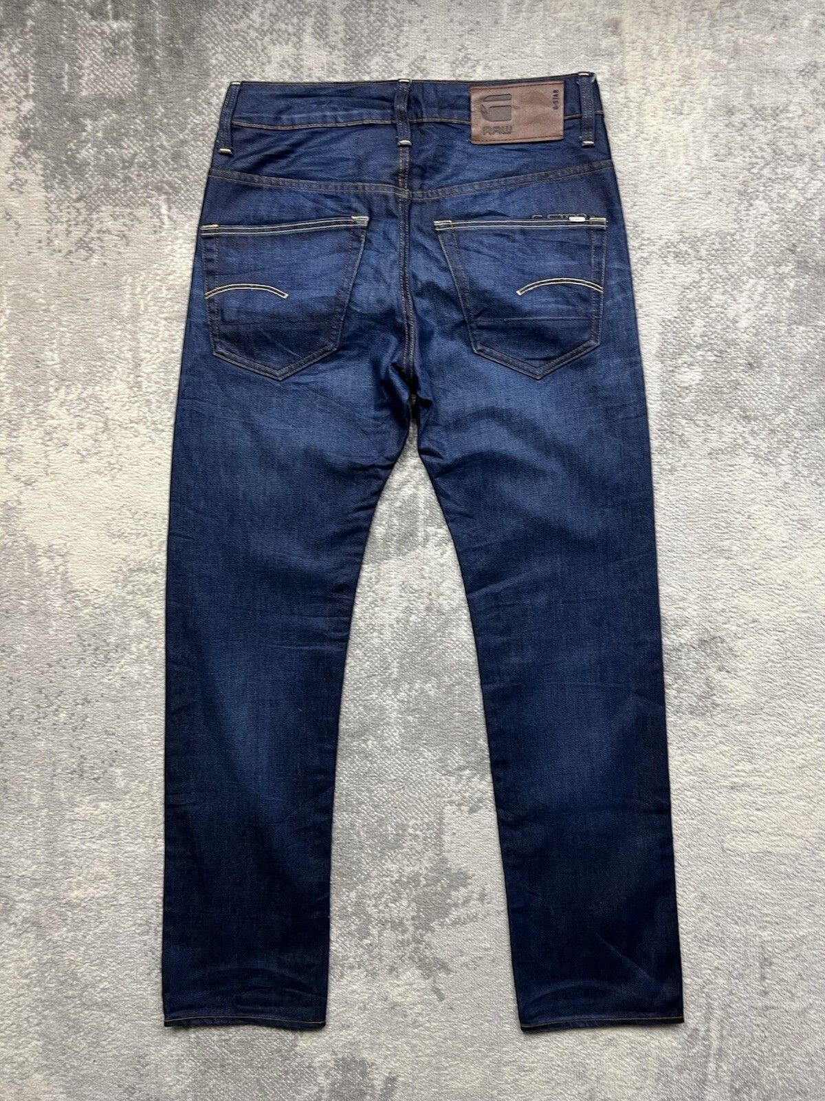 Men’s G-Star Raw 3301 Slim Straight Dark Blue Denim Jeans Size W29 X L32