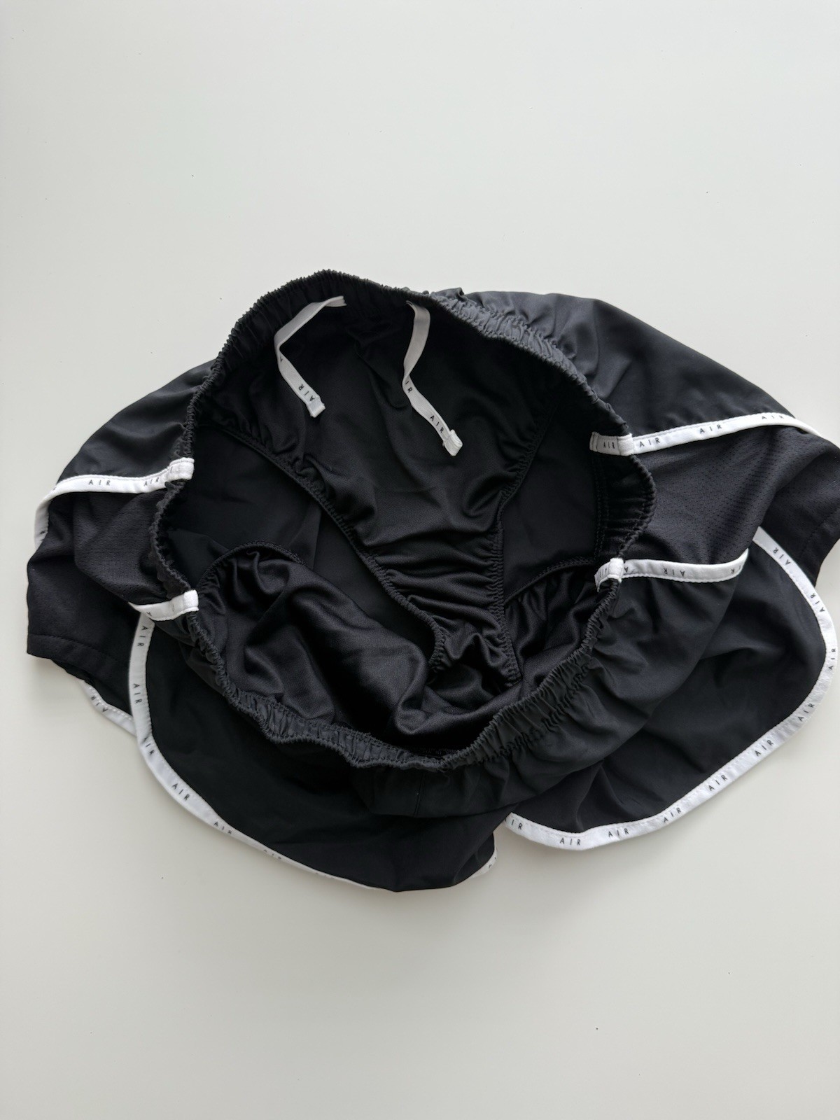 Nike Air Dry Fit Logo Shorts Womens Small Black White Activate Running Athletic