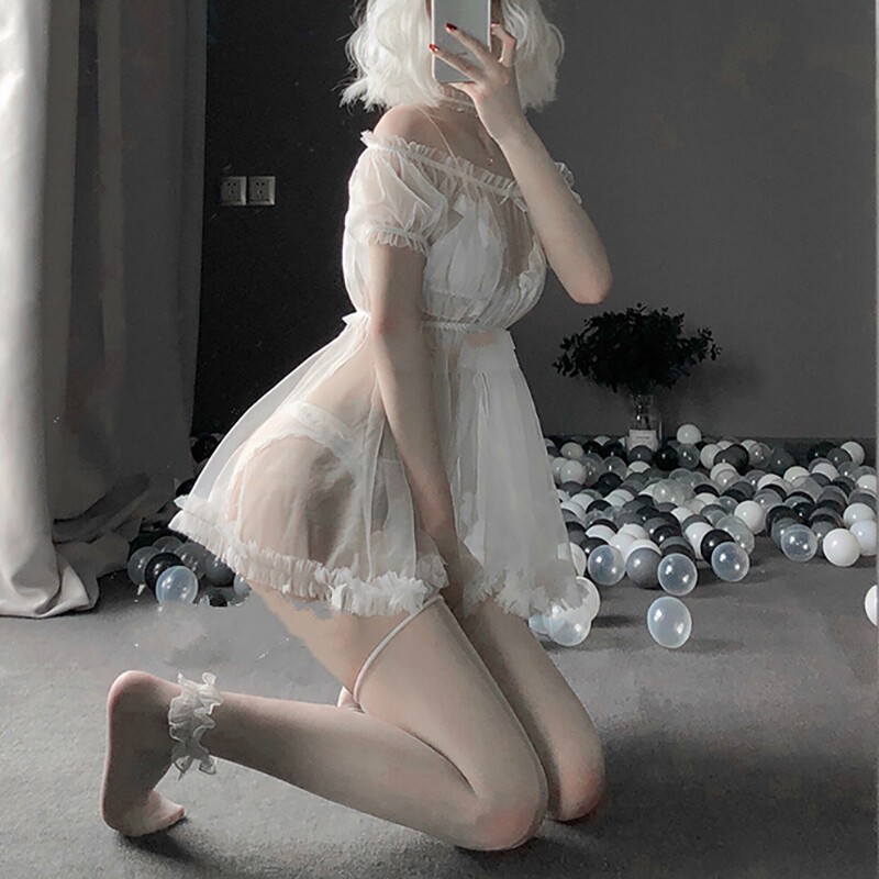 New Lingerie Sexy Women Underwear Babydoll Sleepwear Lace Bra Dress Set G-string