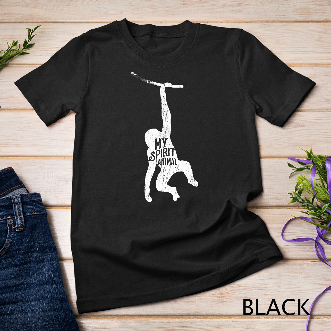 Cute Monkey Is My Spirit Animal Love Monkeys T-Shirt Gift Unisex T-shirt