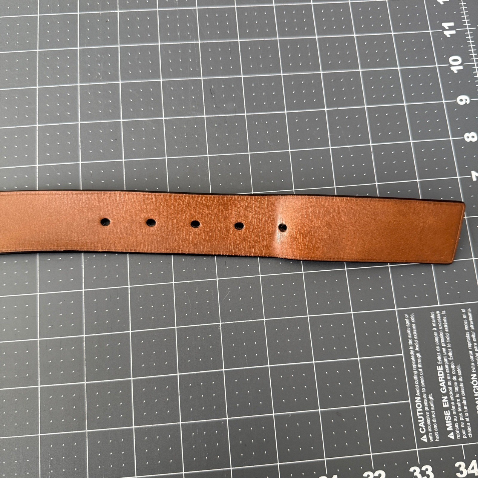 Coach Mens 42 105cm Saddle Tan Calfskin Leather Belt Solid Brass Buckle Preppy