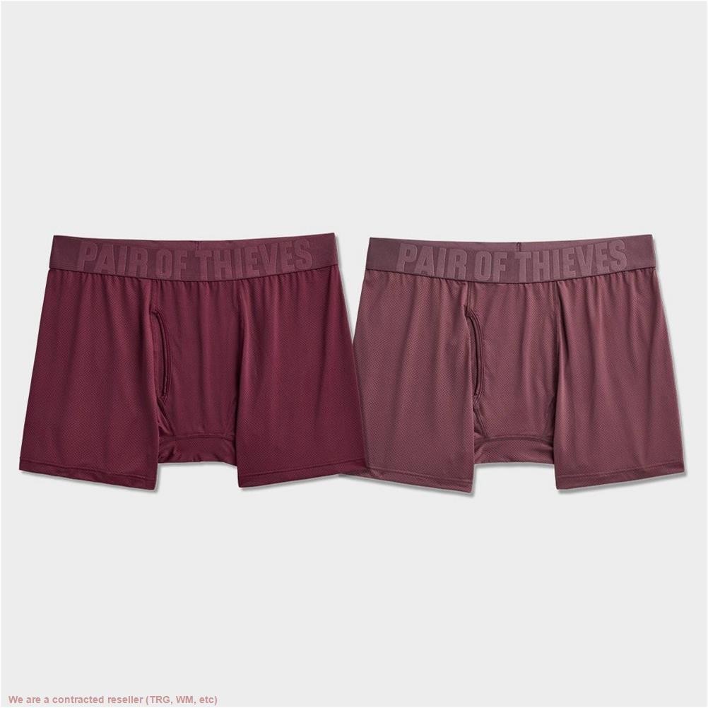 Pair of Thieves Men’s Boxer Briefs 2pk – Dark Red S *SEE DEAL!!!*
