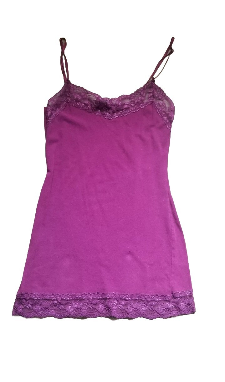 Y2K 00s 2010s Scene Purple Zenana Outfitters Lace Layering Tank Sz S