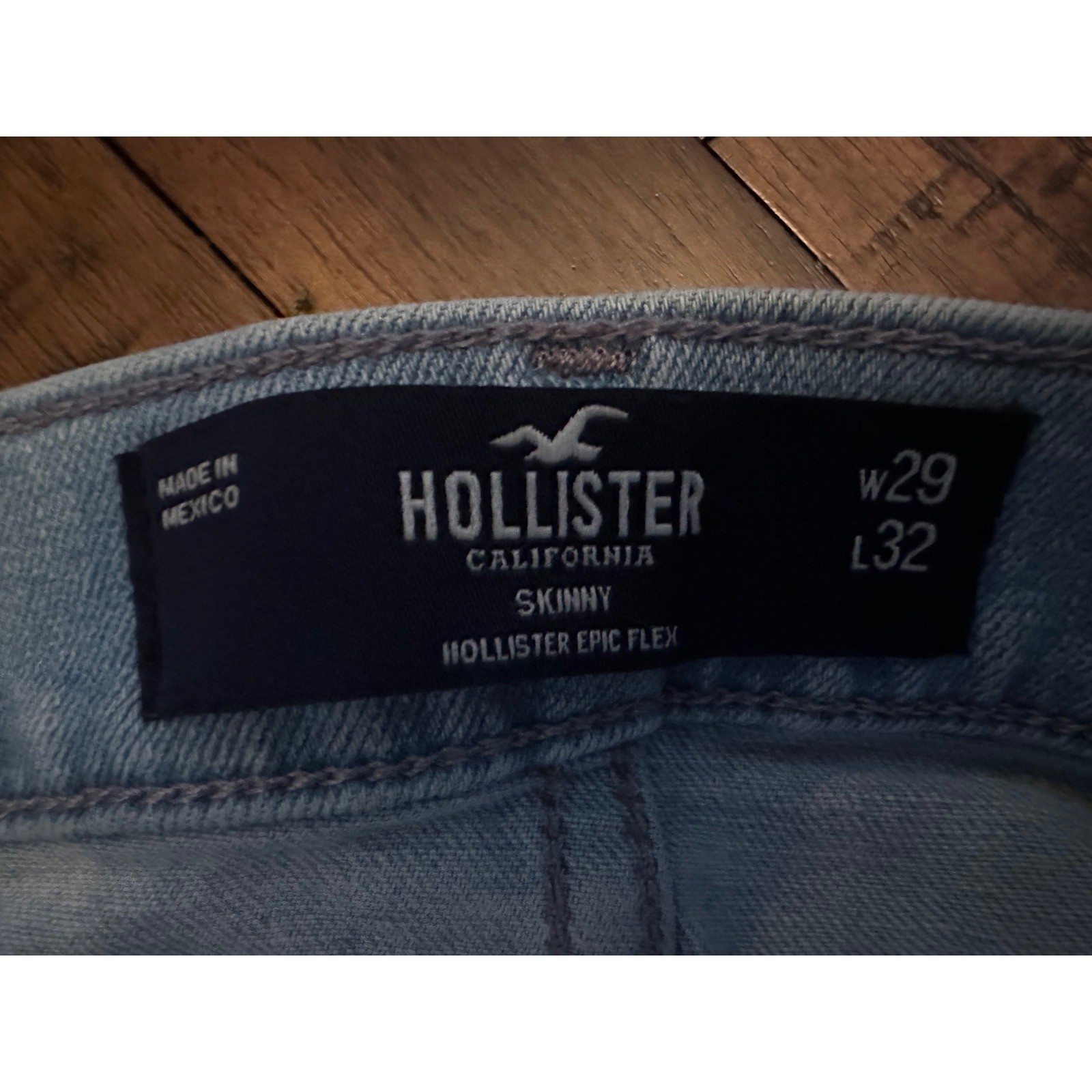 HOLLISTER Men’s W29 L32 Epic Flex SKINNY Light Wash Denim Jeans Stretch