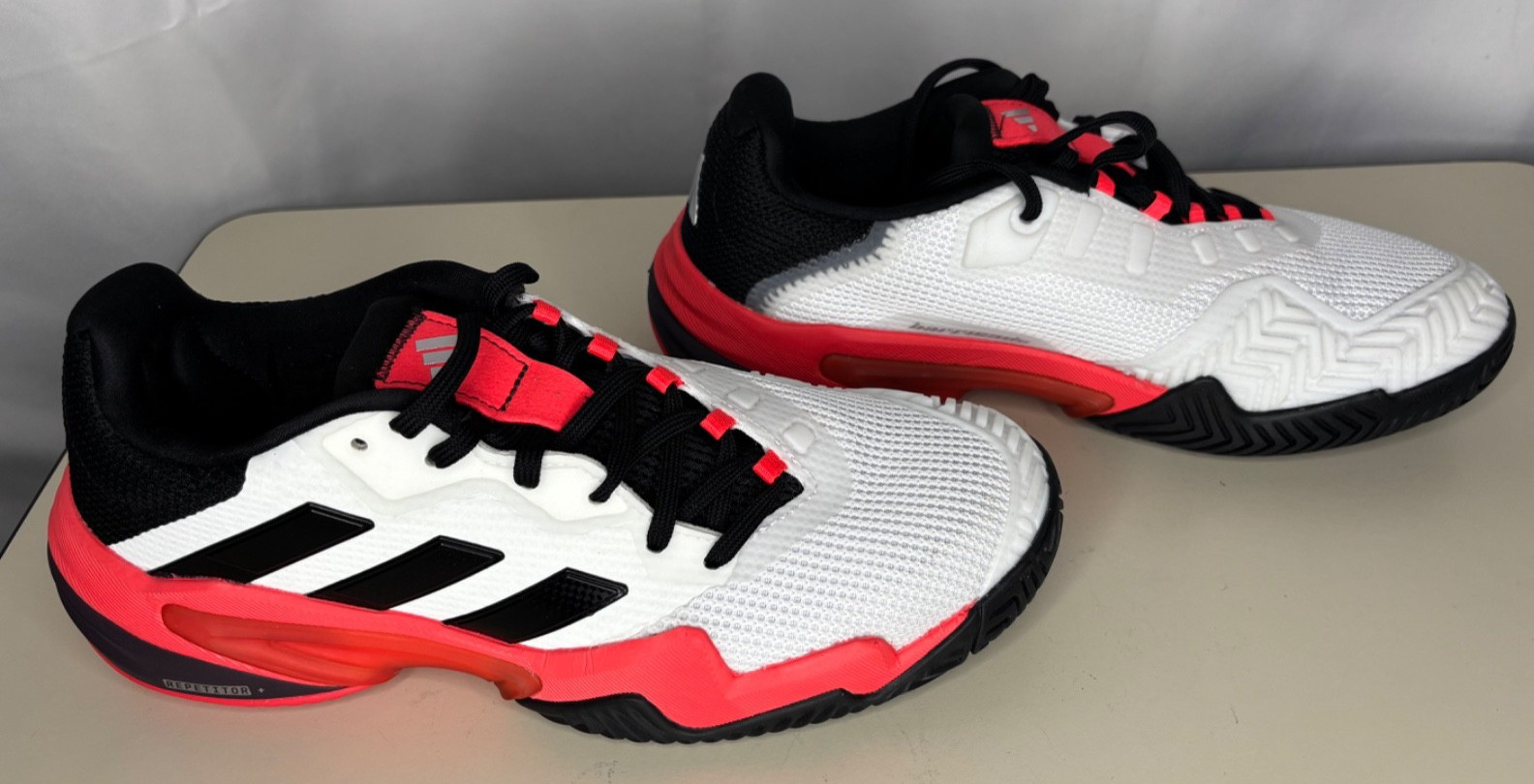 adidas Barricade 13 Men’s Tennis Athletic Shoes White Black Red Sz 7.5 IH2558