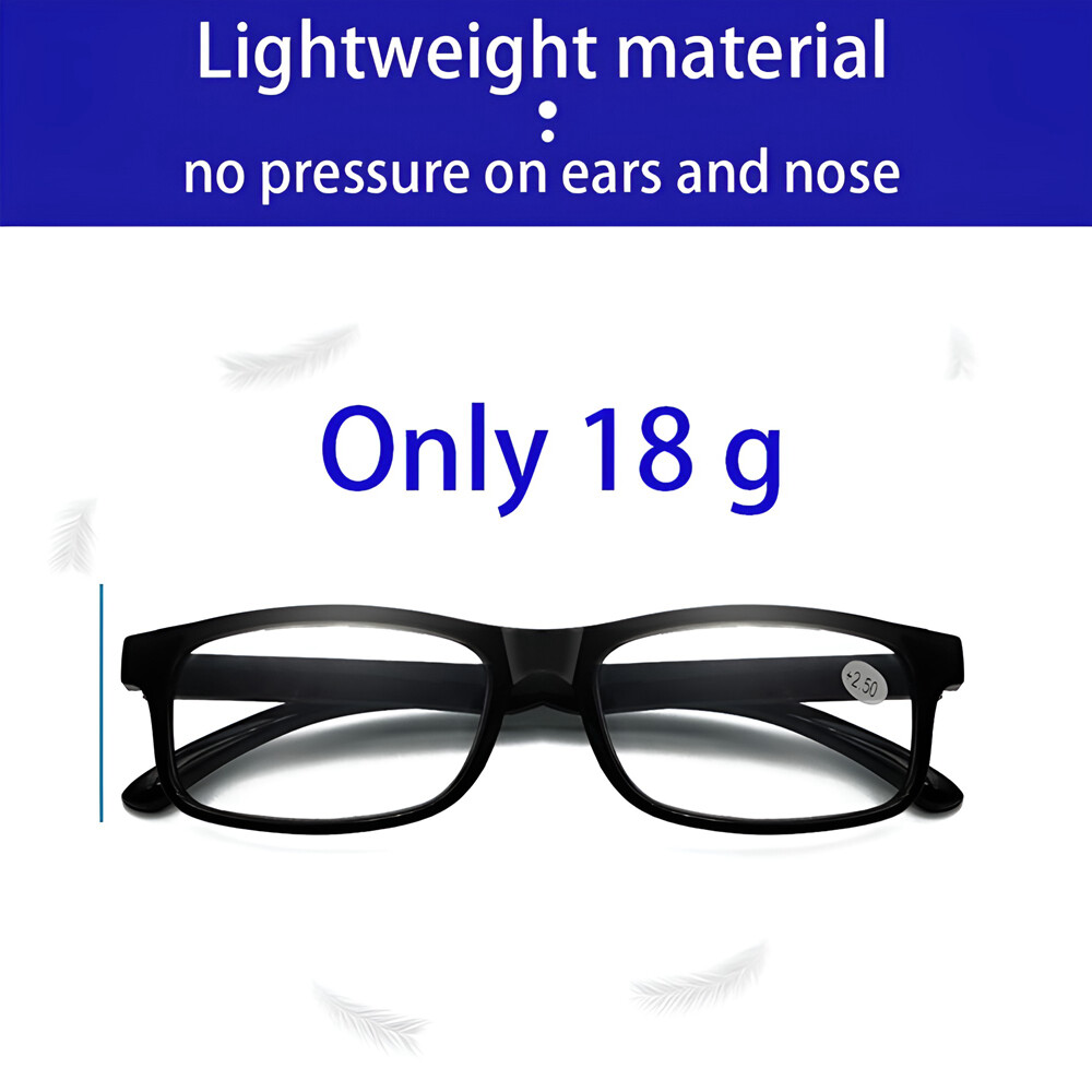 4 Pair Rectangular Spring Hinge Power Reading Reader Glasses For Men Women 1-3.0