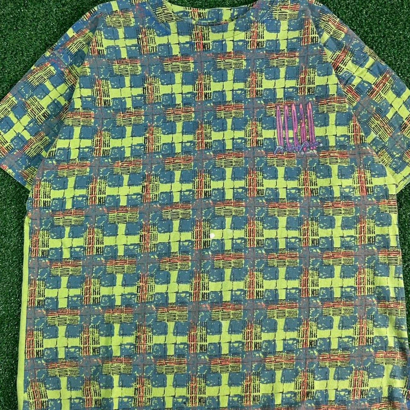 Rare Vintage 90s Ocean Pacific Surfwear Abstract All Over Print Graphic Tshirt