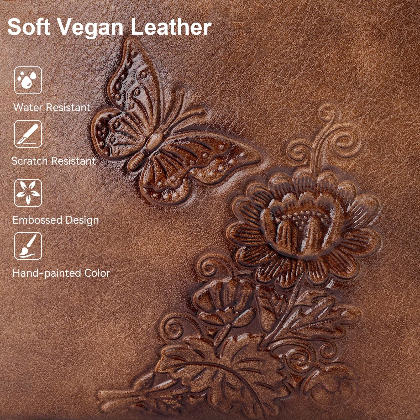 VIMUTI Small Crossbody Purse for Women, Soft Vegan 7.6 X 9.8 Inches, Brown