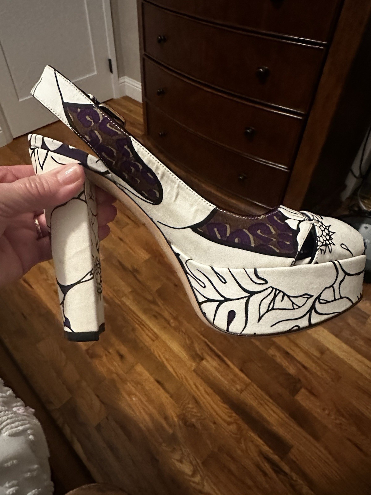 Louis Vuitton Pumps Floral SC1122 Heel Sandals Multicolor Size 35 1/2
