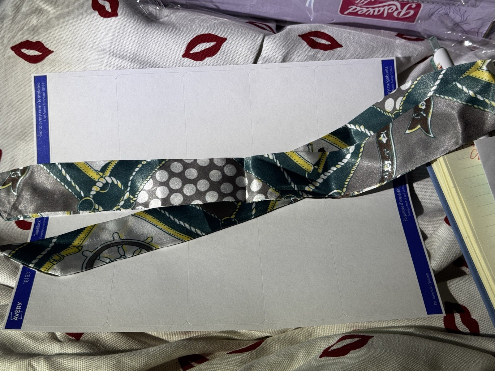 Green, tan and silver Purse Scarf “like Twilly” NWOT satin