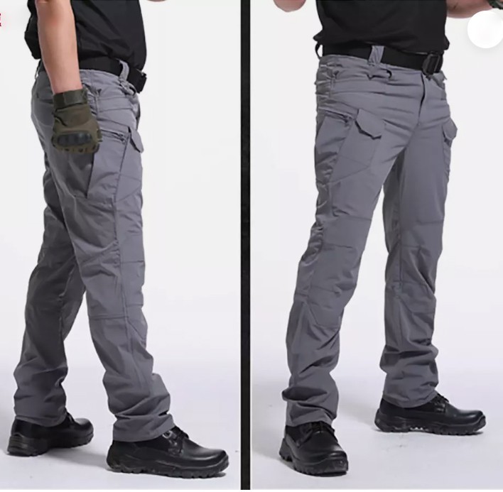 Men Tactical Cargo Pants Soldier Straight-fit Work Combat Trousers Outdoor Pants