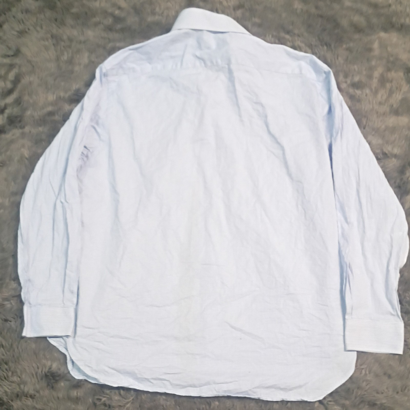 Michael Kors Non-Iron Slim Fit Cotton Dress Shirt L 32/33 Blue White Check