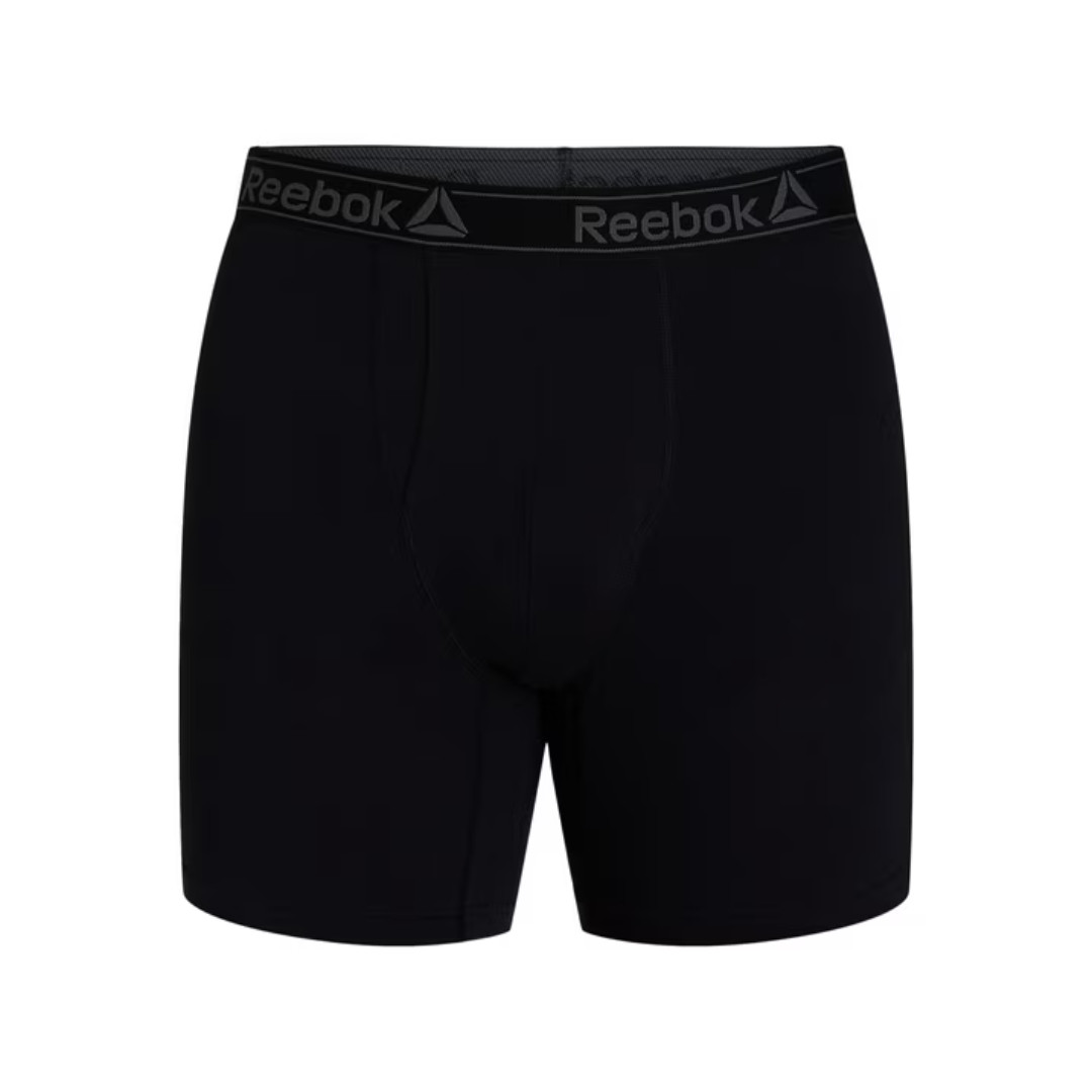 Reebok Men’s Performance Cotton Stretch Boxer Briefs Underwear, S-2XL, 6-Pack