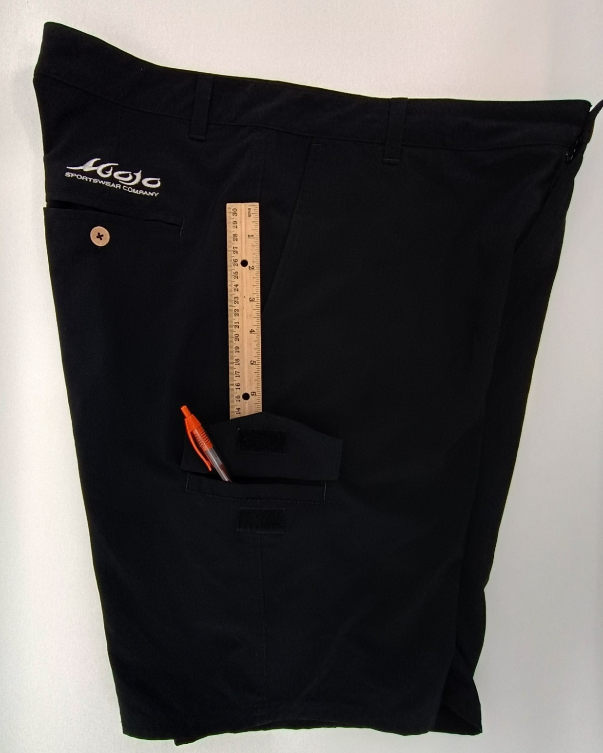 Mojo Sportswear Mens Stretch Fit Performance Shorts Size Medium Black
