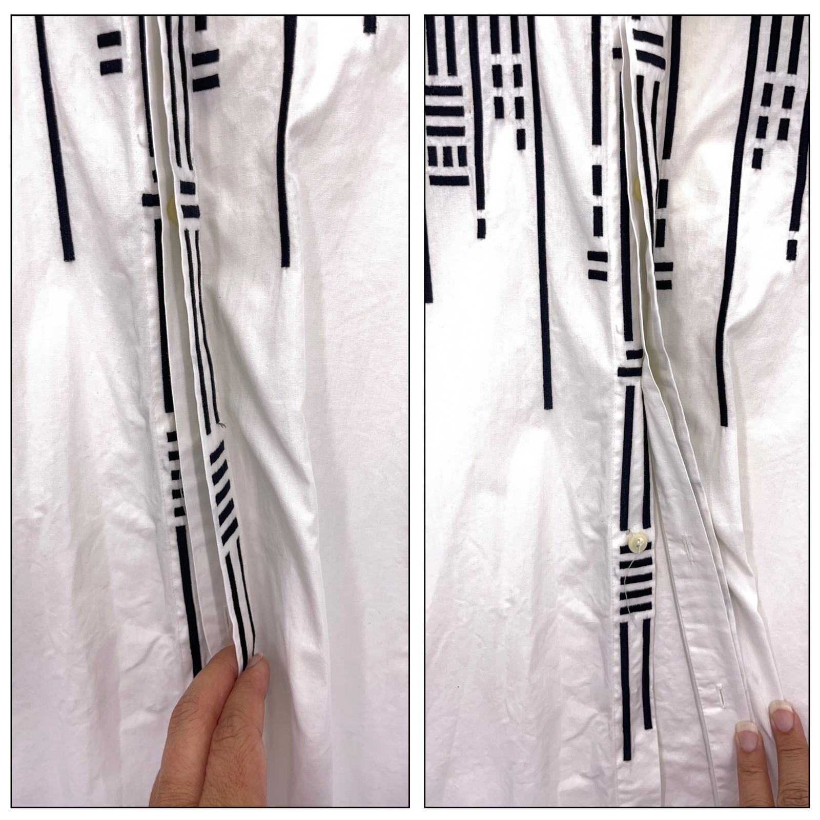 Austin Kane White Button Down Shirt XL Geometric Embroidered
