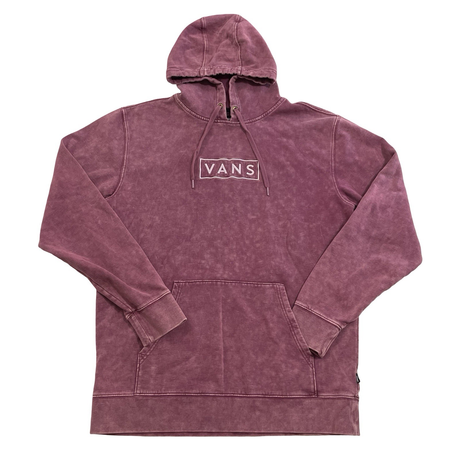 VANS Box Logo Easy-Wash Size L Burgundy Hoodie Sweatshirt (Retail $65)