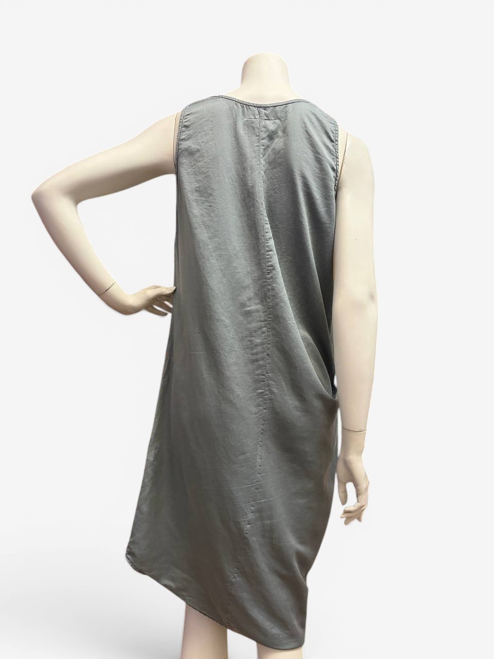 MM6 Margiela Cotton Silk Satin Midi Dress Sleeveless Gray IT 46 Made Italy
