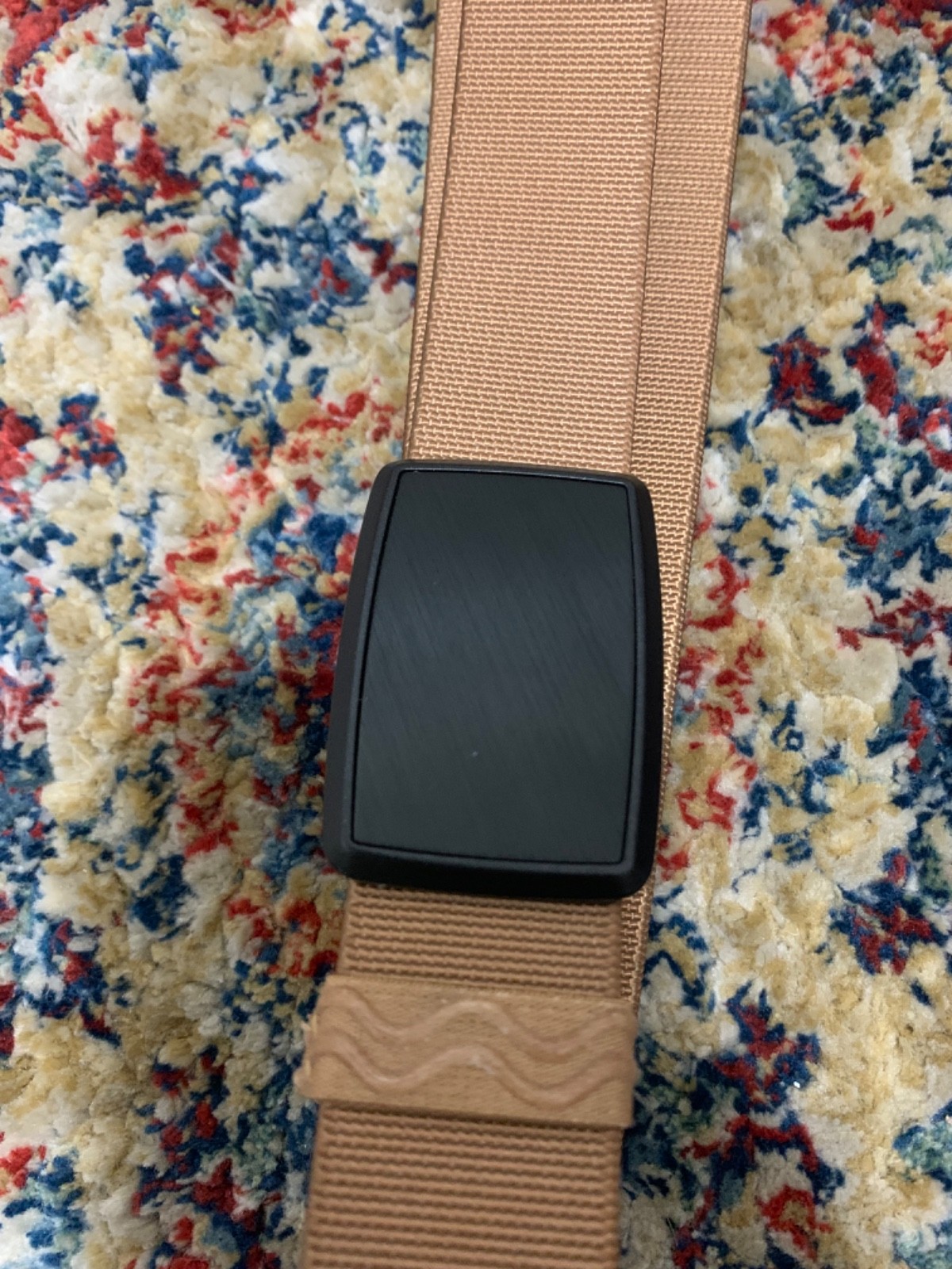 Groove Life Low Profile Mens Stretch Nylon Belt Brown w/Magnetic Aluminum Buckle