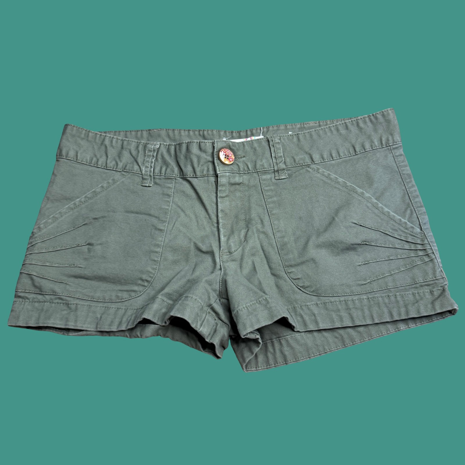 Ocean Pacific Olive Green Chino Shorts Size 9 32″ Waist Y2K Summer Casual