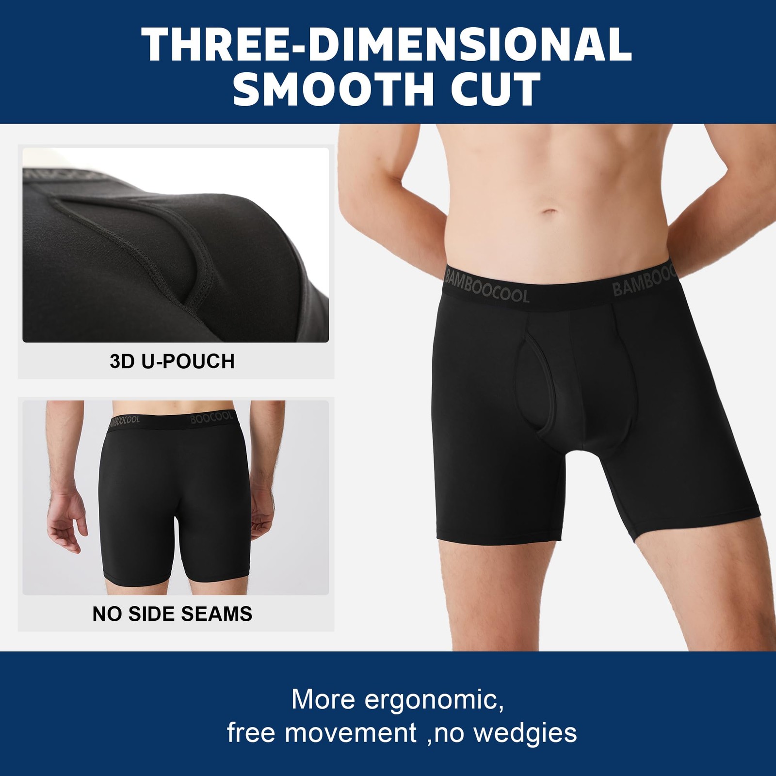 BAMBOO COOL Men’s Underwear Breathable Boxer Medium, 07-multicolor-7d(7 Pack)