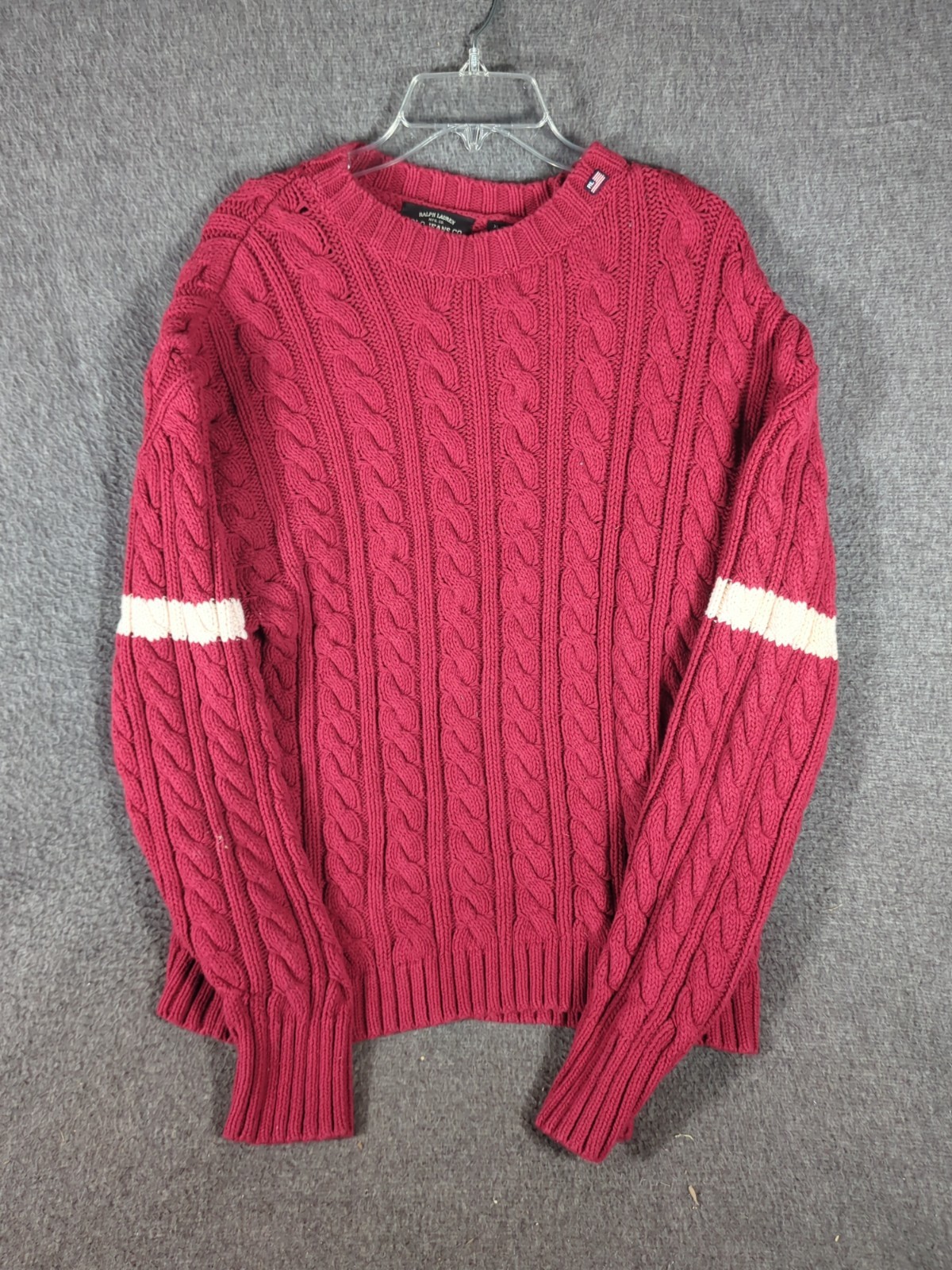 Vintage Polo Jeans Co. Ralph Lauren Cable Knit Rugby Cricket Sweater Men’s XL