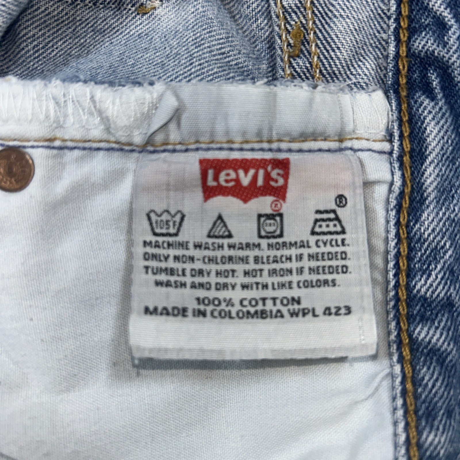 Vintage 2000 Levi’s 501 Men’s Jeans 34×34 Button Fly Denim Y2K
