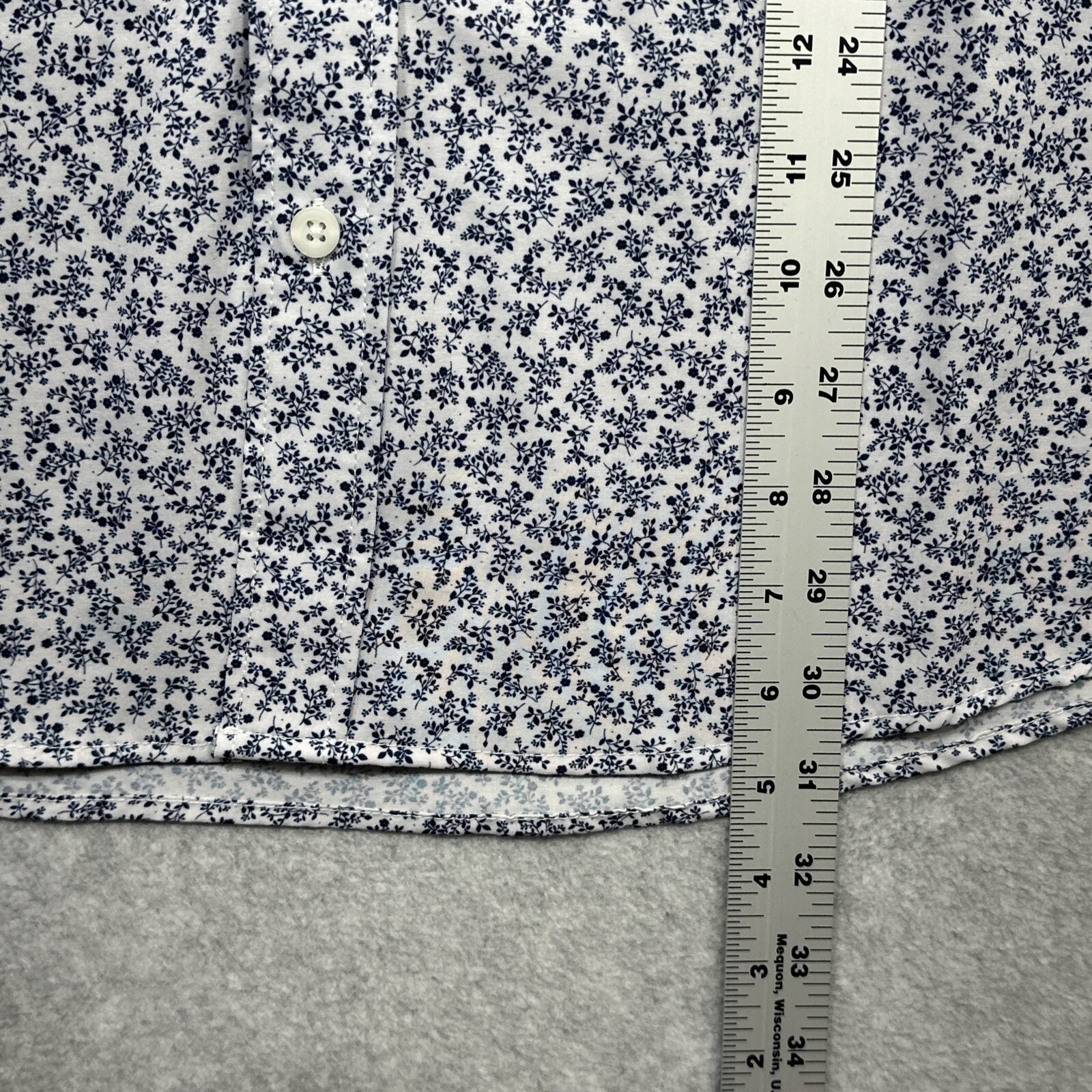 Nordstrom Tech Smart Shirt XL Blue Floral Performance Smart Casual Modern Office