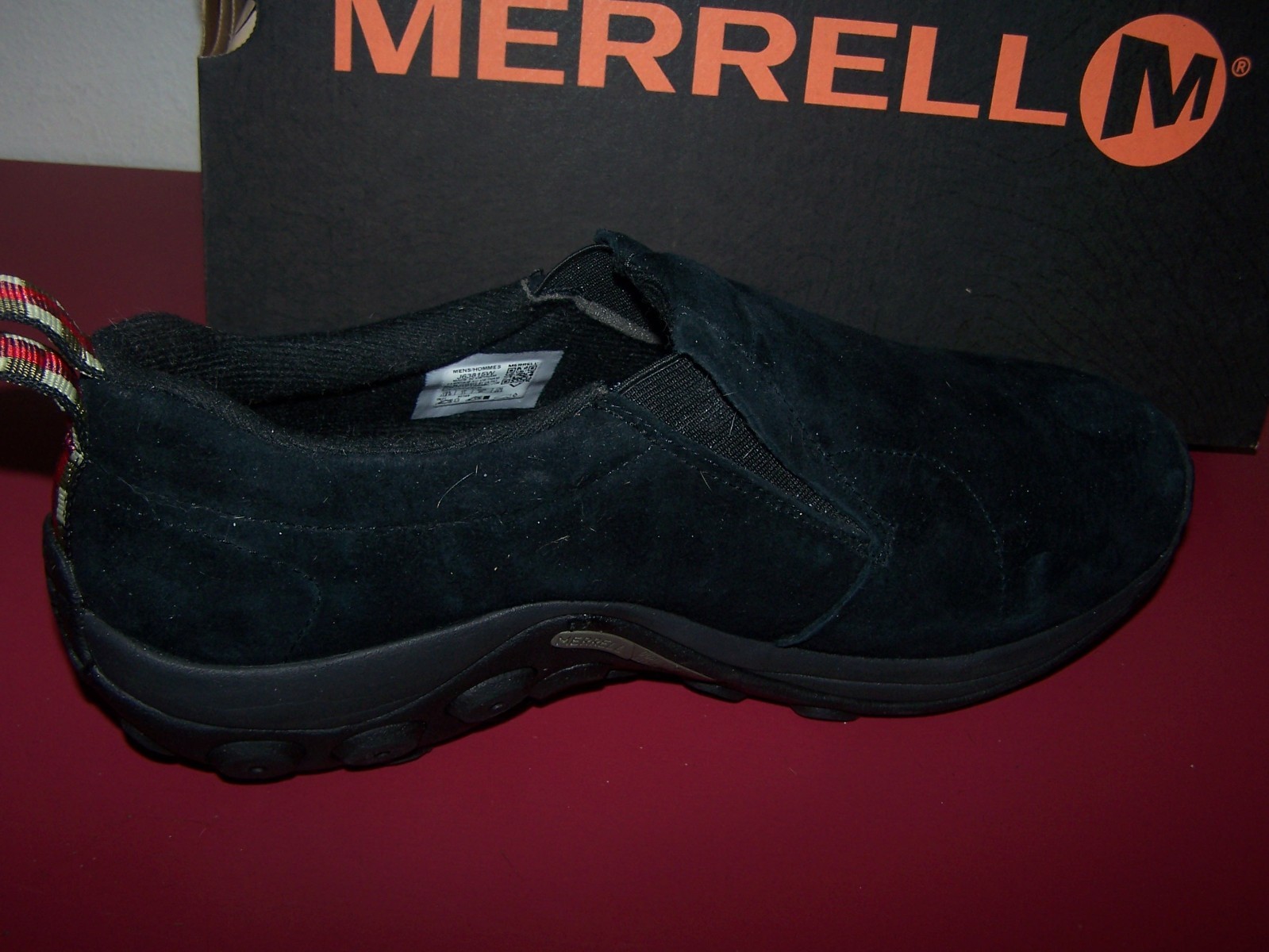 MERRELL MENS JUNGLE LEATHER SLIP ON SHOE SIZE 11.5 WIDE NEW IN BOX NEVER WORN